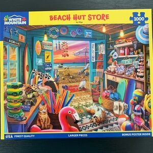 White Mountain Vibrant Beach Hut Puzzle
